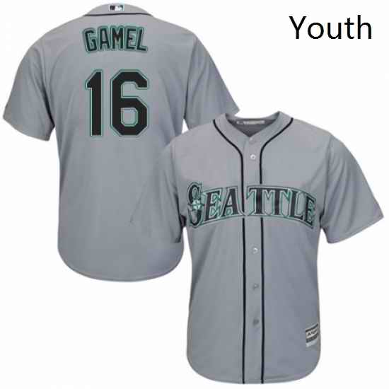 Youth Majestic Seattle Mariners 16 Ben Gamel Replica Grey Road Cool Base MLB Jersey